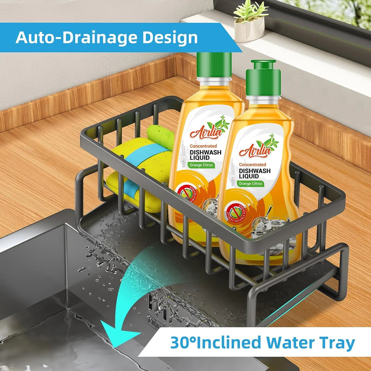 Self-Draining Sink Caddy